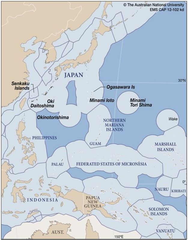 Troubled Seas: Japan’s Pacific and East China Sea Domains (and Claims)　　荒れる海−−太平洋・東シナ海の日本海域（および権利主張）